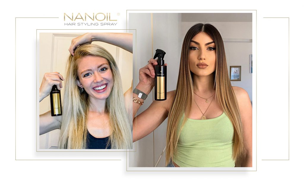 nanoil sprej pro efektivnější styling vlasů